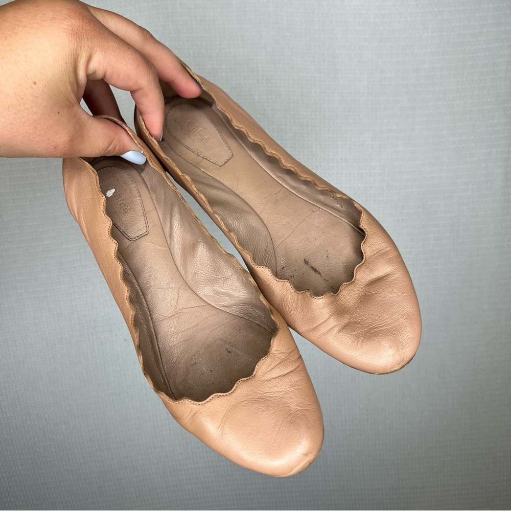Chloe | Size 36.5 Tan Leather Flats with Soft Flexible Design‎ 6.5
